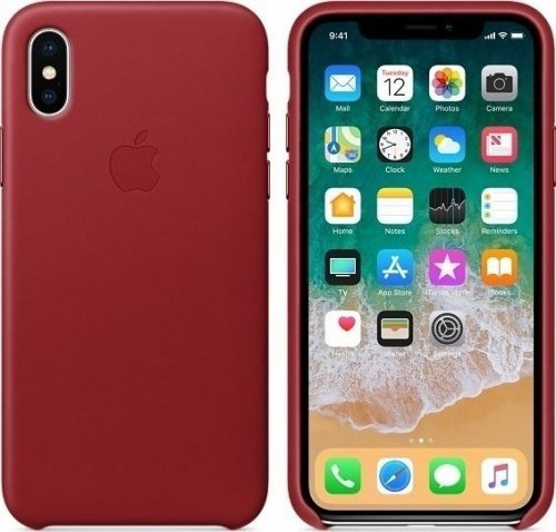 Apple Leather Case Red (iPhone X,Xs)