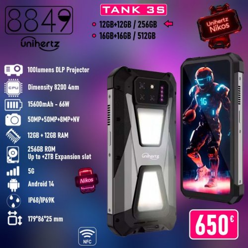 Unihertz 8849 Tank 3S (12GB/256GB) - Projector Phone