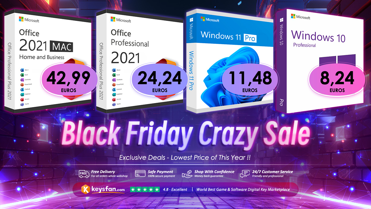 Τελευταία εβδομάδα! Το Keysfan Black Friday Deal σάς δείχνει πώς να  αποκτήσετε τα Windows 11 στα 7,5 € και το Lifetime Office 2021 χαμηλό στα  15,05 €. 